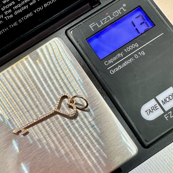 NEW! 14k Rose Gold Diamond Key Pendant - Picture 13 of 13